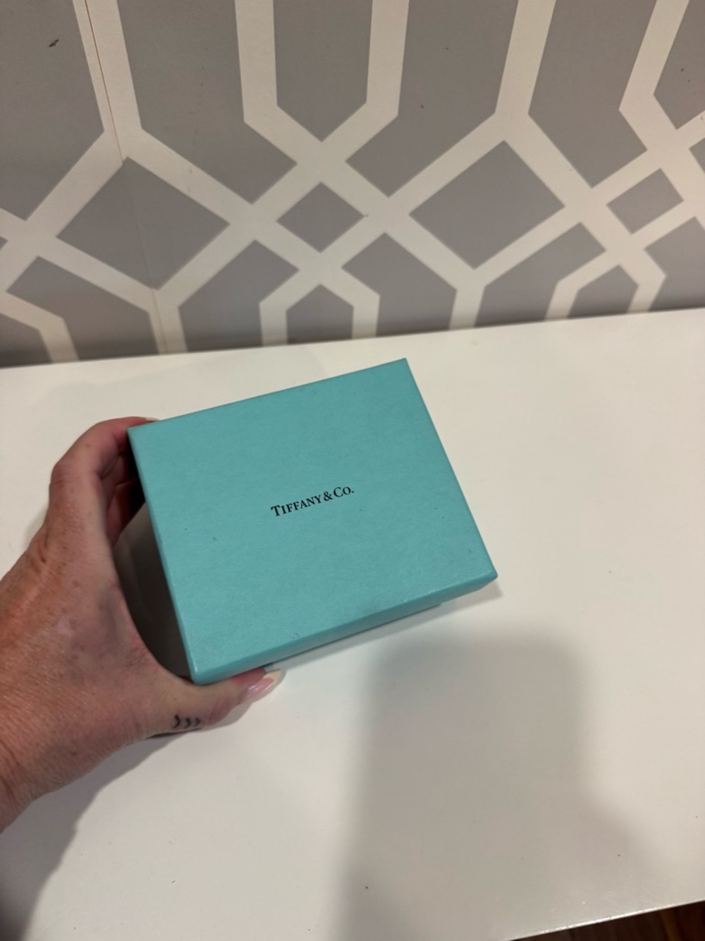 Tiffany & Co. Robin's Egg Blue Gift Box with Black Logo